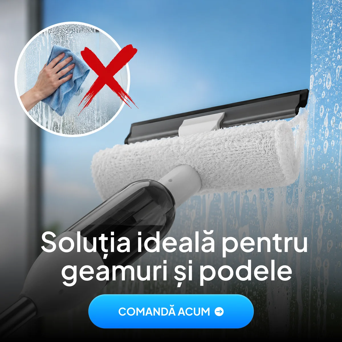 Reclamă statică Paa-Home — mop-perie pentru geamuri și podele
