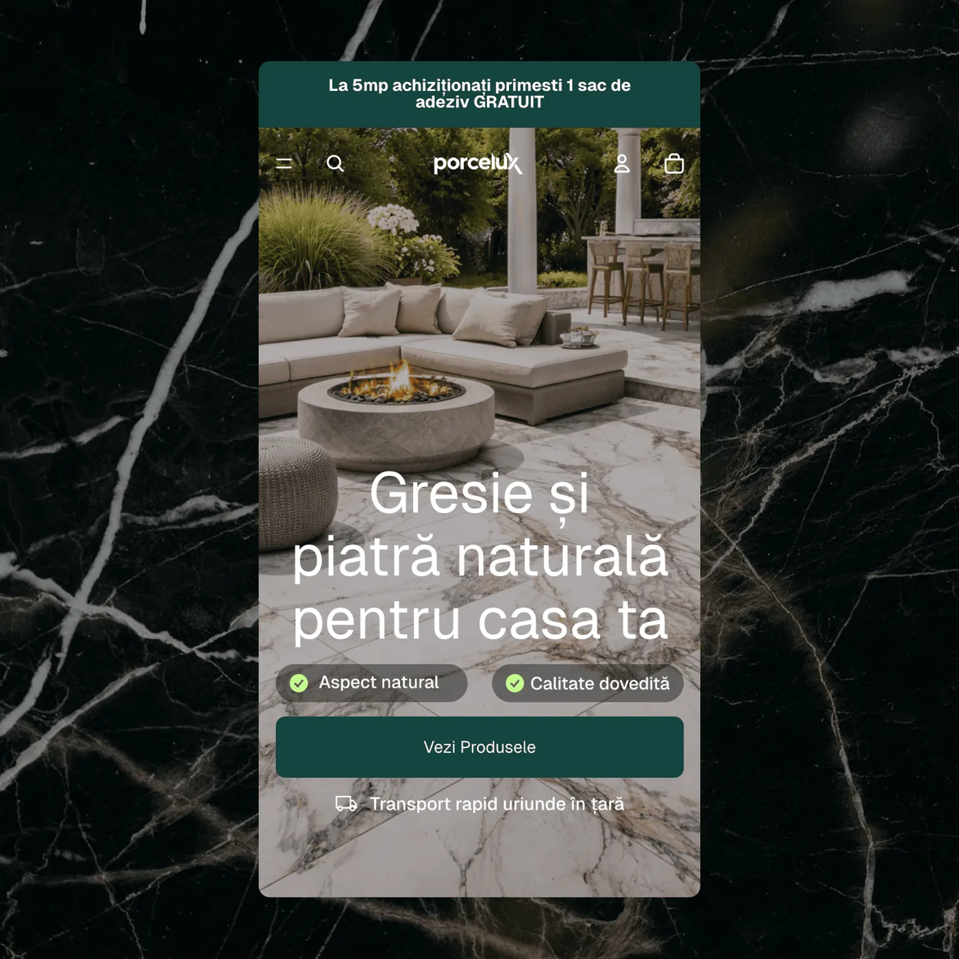 Porcelux — gresie și piatră naturală